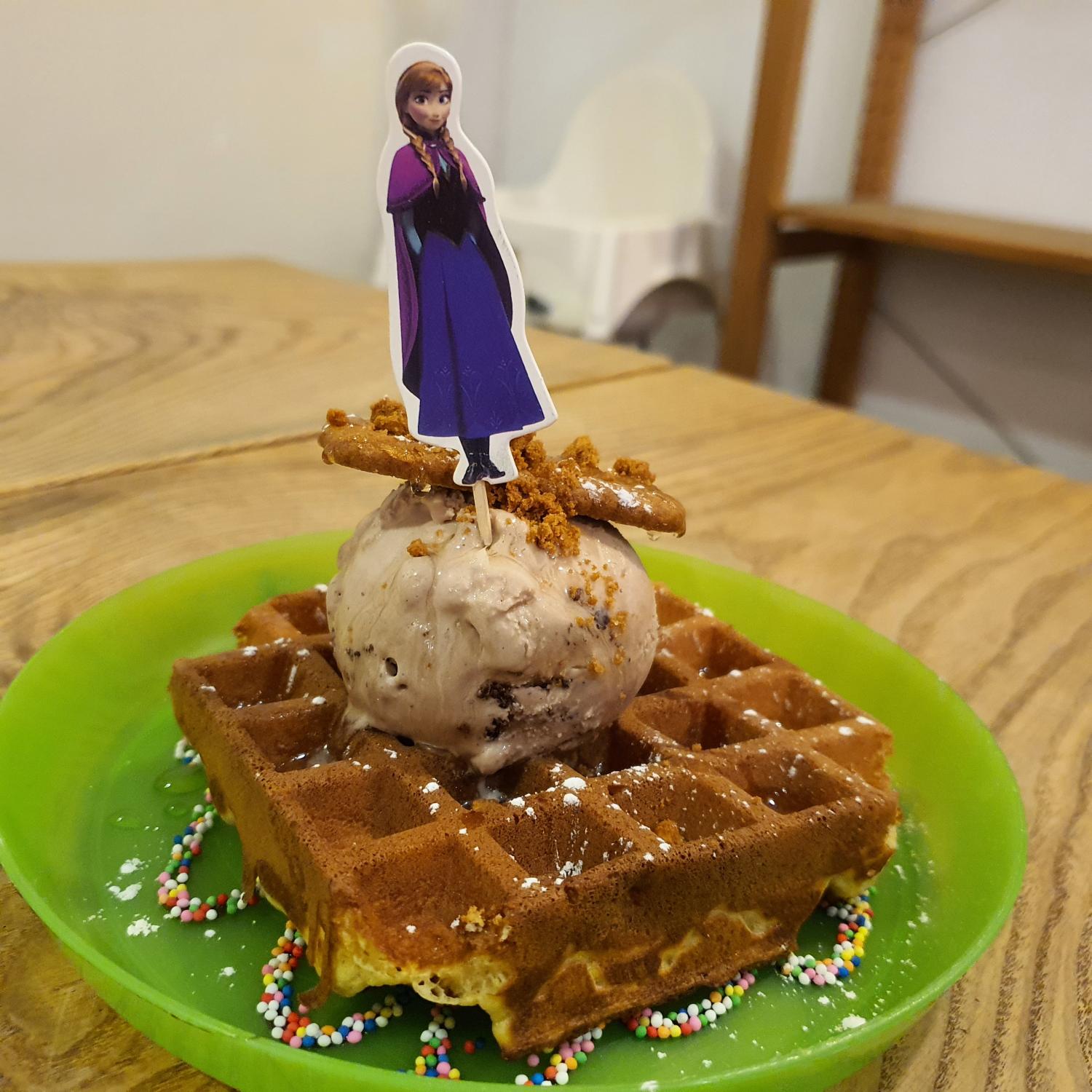 Kids Waffle with Milo Brownie Gelato