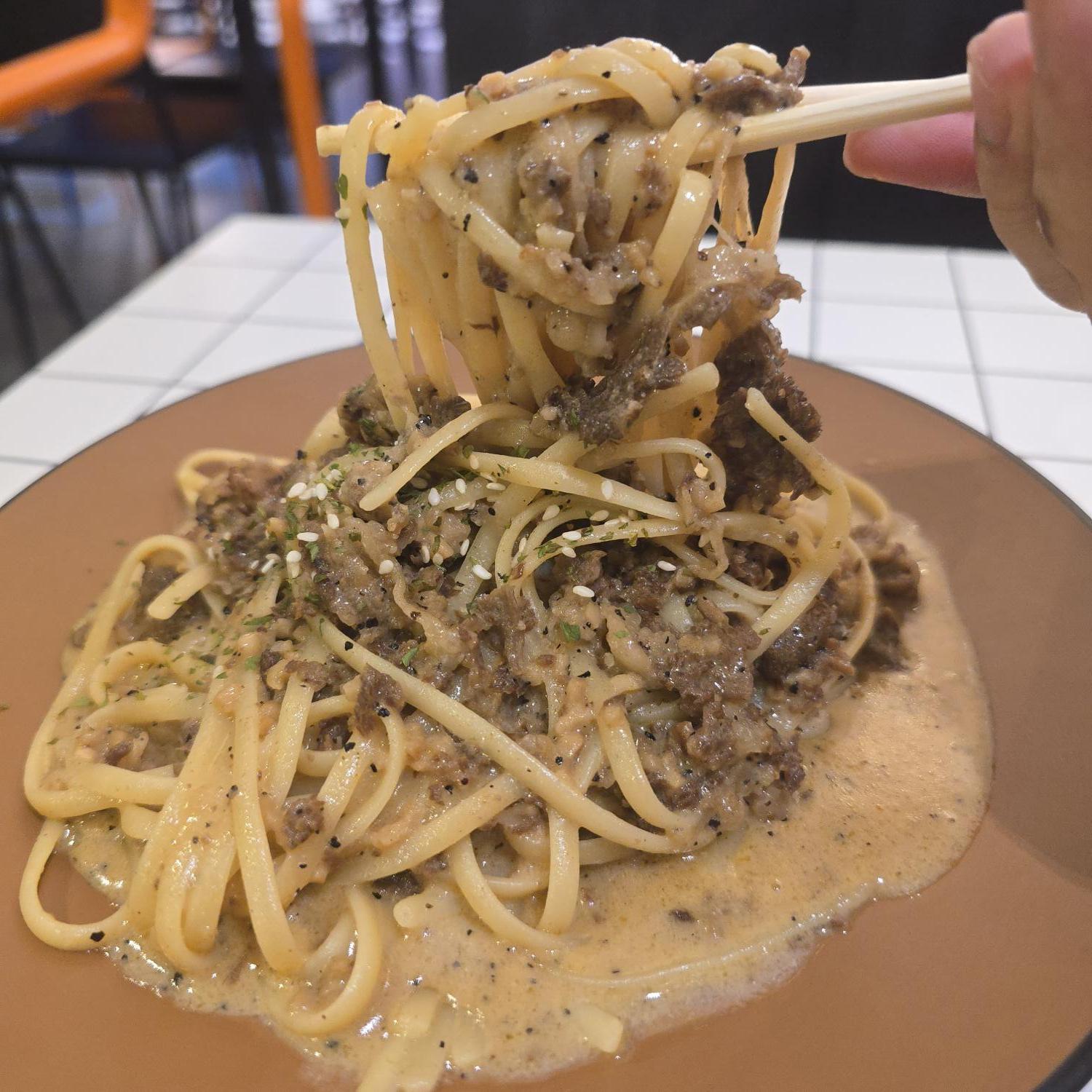 Beef Carbonara Pasta