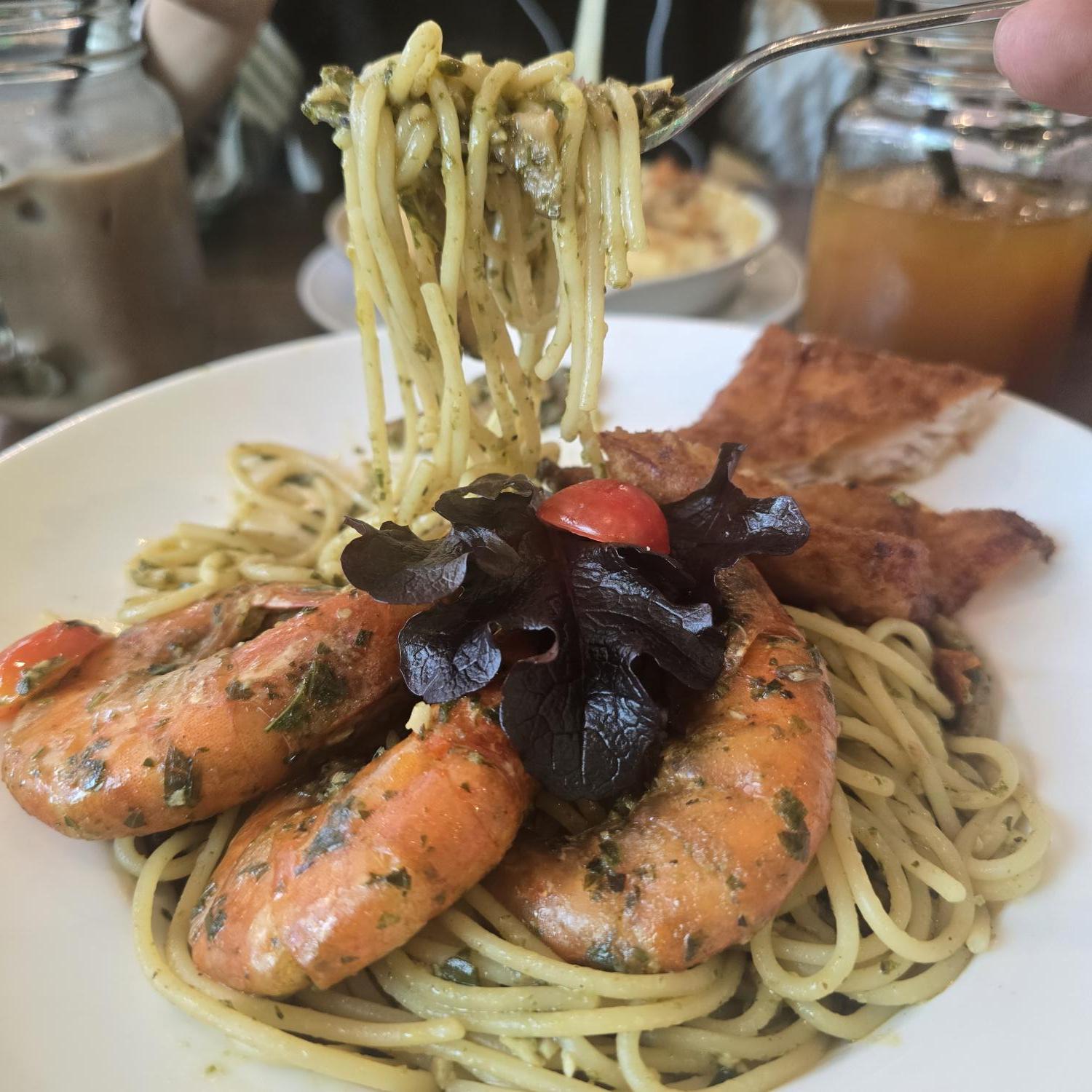 Seafood Pesto Pasta