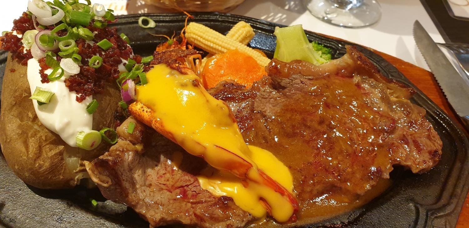 NZ Silver Fern Farm Striploin Steak & Cheesy Prawn