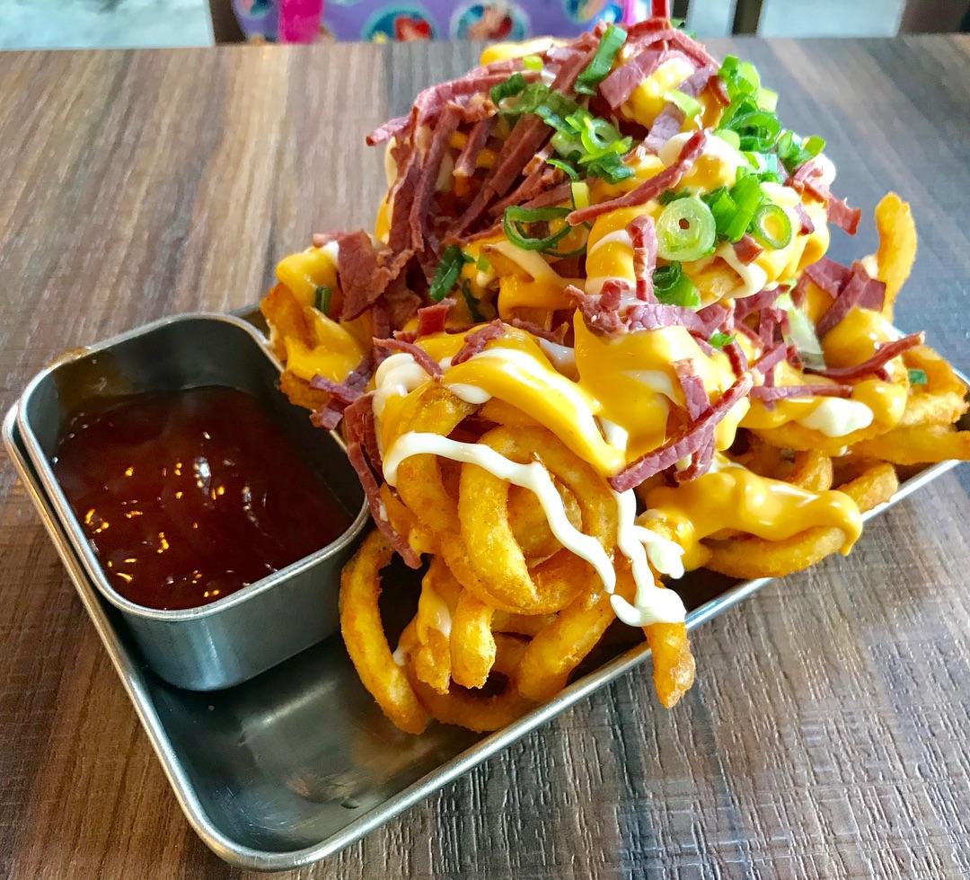 Curly Fries with Bacon and Cheese