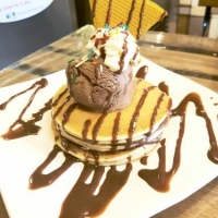 Hotcakes with Nutella Spread and Ice cream