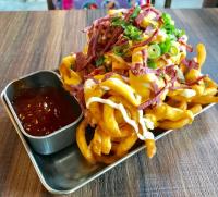 Curly Fries with Bacon and Cheese
